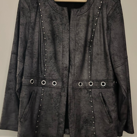 Joseph Ribkoff Jackets & Blazers - Joseph Ribkoff Black Textured Blazer with Stud Accents